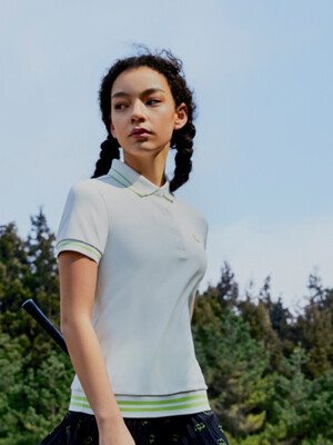 [바스키아 브루클린] 22SS IDEAL 반팔 골프 셔츠 여성 OFF WHITE