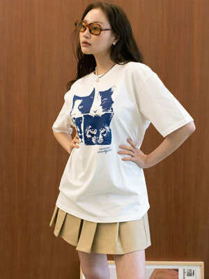 4 CATS OVER FIT TEE_WHITE