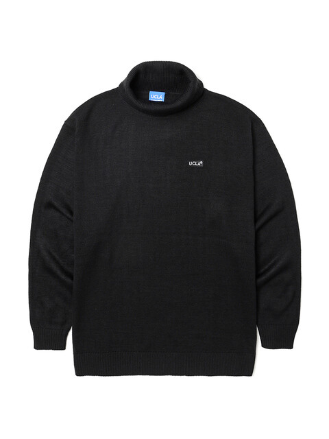 티셔츠 - 유씨엘에이 (UCLA) - 베이직 로고 터틀넥 스웨터 [BLACK](UYALK12_39)