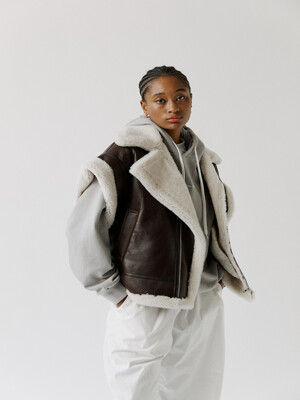 OOT Shearling Drop Shoulder Vest