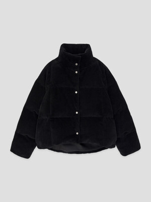 RIBBED CORDUROY DOWN SHORT JACKET (BLACK)