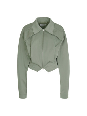 CROPPED BOMBER JACKET (KHAKI)