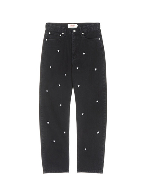 데님,데님 - 데이지신드롬 (DAISY SYNDROME) - STRAIGHT STAR DENIM PANTS / BLACK