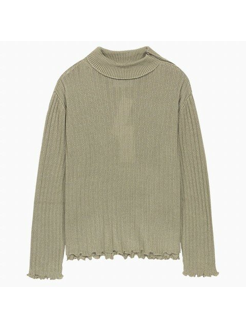 럭셔리어패럴 - 매종 마르지엘라 (MAISON MARGIELA) - 22FW 메종 마르지엘라 스티치 넥 지퍼 그린 여성 골지 니트 S51HA1172 S17978 705