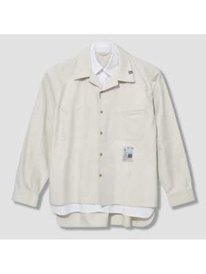 미하라 야스히로 프론트 레이어드 셔츠 J10SH073 WHITE