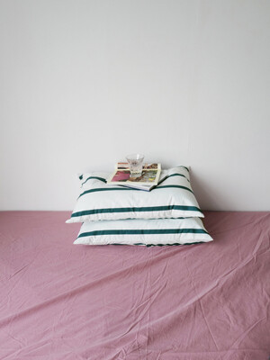 Green line pillow cover