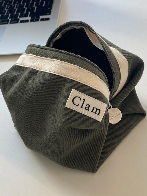 클러치 - 클램 (Clam) - Clam round pouch _ Khaki