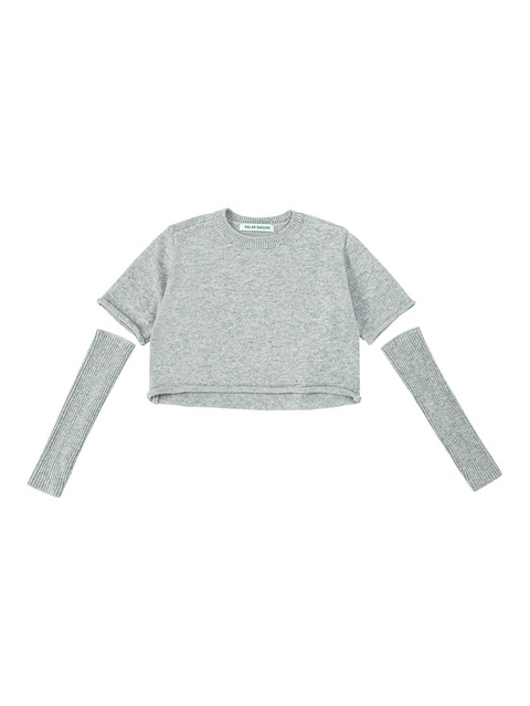 니트 - 샐러드바구니 (SALADBAGUNI) - Half Sleeve Pullover With Warmer_gray
