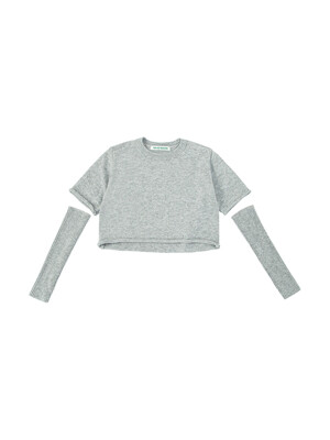 Half Sleeve Pullover With Warmer_gray
