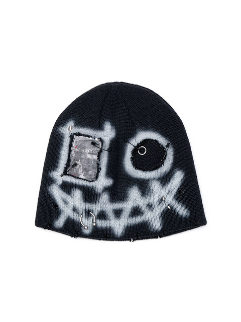 BLACKBLONDのBBD Graffiti Logo Patch Beanie 全3色 블랙블론드 BLACKBLOND - BBD Graffiti Logo Patch Beanie (White)