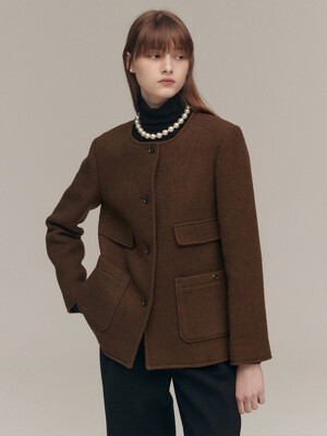 ROUND FANCY HALF JACKET (stone brown)