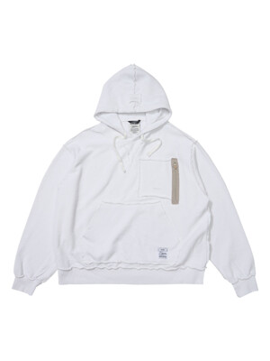 INSIDEOUT OVERSIZED BIO-WASHED HOODIE V2  WHITE