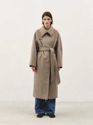 RTW RABBIT WOOL SEMI DOUBLE COAT_ L-BROWN