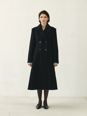 RTW PREMIUM WOOL DOUBLE LINE COAT_BLACK