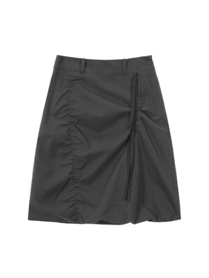 SHIRRING POINT PUFF SKIRT IN CHARCOAL