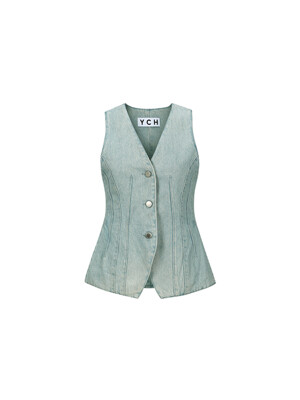 DENIM SLIMFIT VEST (BLUE)