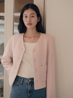 Pome Tweed Jacket(Pale Pink)