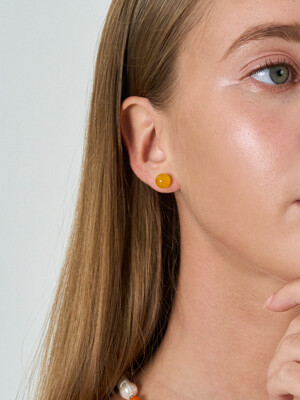 [SILVER 925] YELLOW BALL EARRINGS (3size) AE2240009