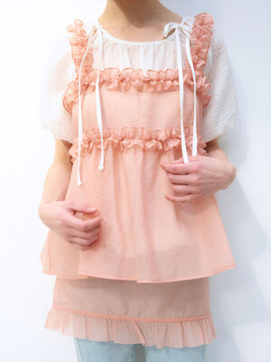 SHEER FRILL BUSTIER (CORAL)