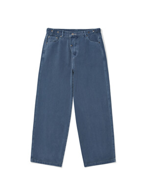 Latch tapered twill pants / Washed blue