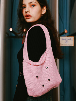 Heart Knit Mini Bag (Pink)