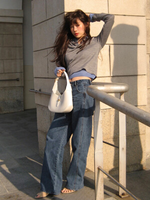 [유하 Pick]French Straight Denim Pants Indigo