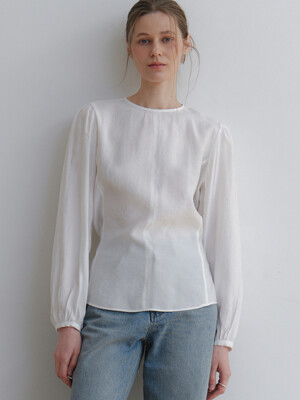 comos 1377 string peplum blouse (ivory)