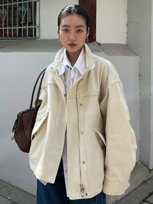 TWILL TEXTURE COTTON JUMPER [IVORY]