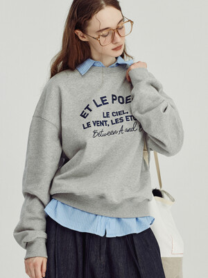 Chain Stitch Sweatshirt_MELANGE GRAY