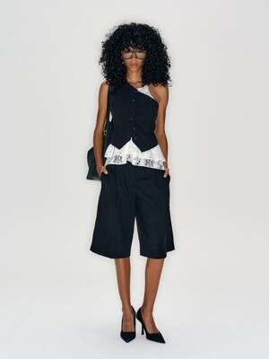 ONE-SHOULDER VEST BLACK (S25VT3021BK)