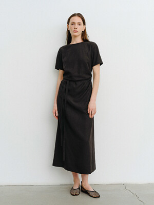 TVR DRAPED WAIST DRESS_2COLORS
