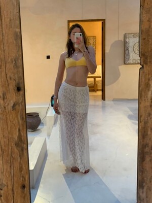 Sheer Layered Beach Skirt 아이보리