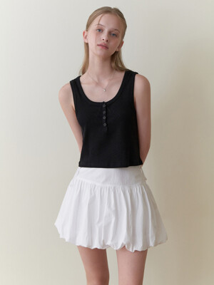 Fizz button sleeveless (black)