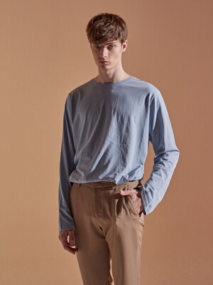 SOLID ROUND LONG T-SHIRTS_SKY BLUE