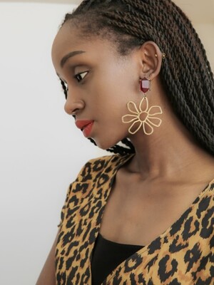 stone flower earring