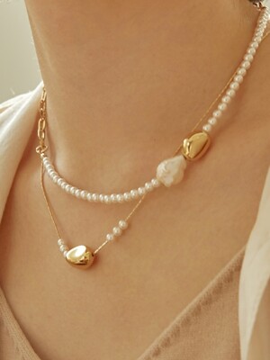 mini pearl necklace set-pearl