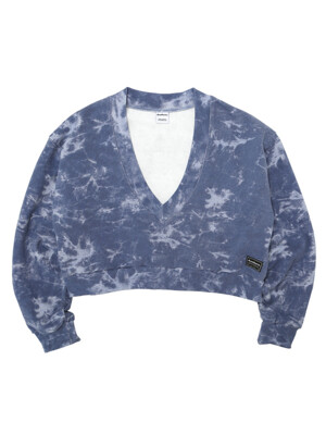 V-neck Tiedye Sweatshirt [Navy]