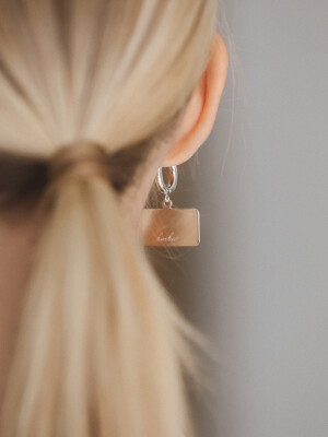 Bell Hoop Earring (square/silver)