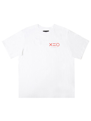 RED X=O T-SHIRTS IN WHITE