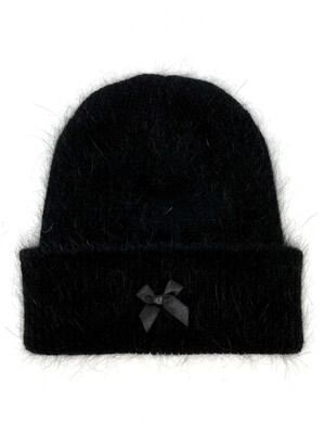 Ribbon Angora Beanie