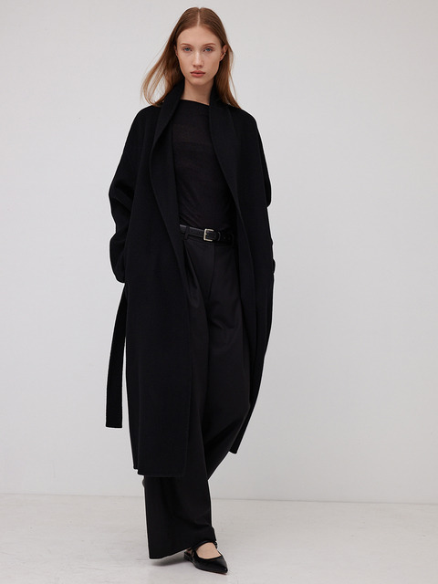 아우터,아우터 - 하베크 (HAVEC) - Shawl collar wool coat / Black