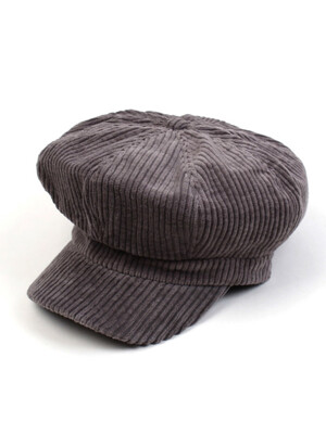 Belted Bold Corduroy Gray Newsboy Cap 뉴스보이캡