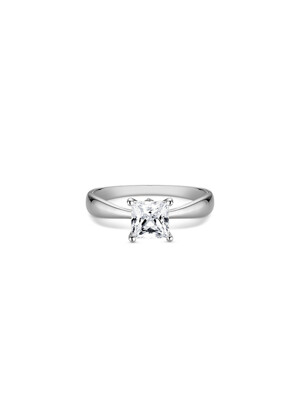 Solitaire Square Princess ring(white gold)