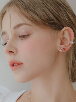 Cubic Rose Gold Ball Earrings M03651