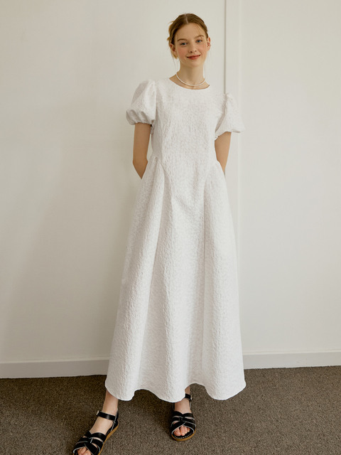 원피스 - 리엘  (RE_L) - Daisy puff lace dress (white)