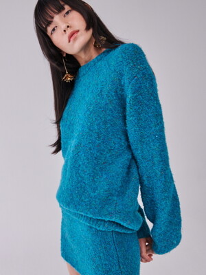 CENTAUR RAINBOW WOOL KNIT PULLOVER_BLUE