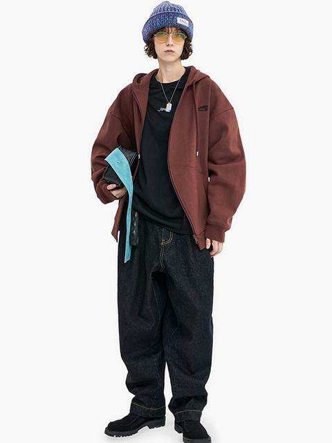아더에러]Enty logo hoodie zip-up Noir
