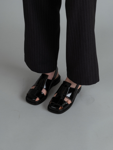 샌들 - 로서울 (ROH SEOUL) - Puzzle sandals Patent Black