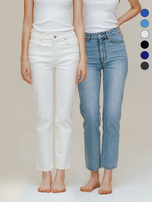 Mid-rise Straight Jeans_6color