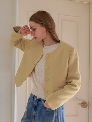 Candle No-Collar Crop Jacket